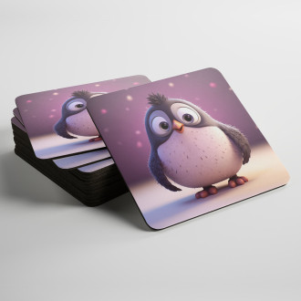 Coasters Cute animated penguin
