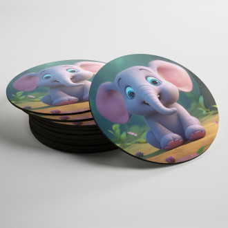 Coasters Cute animated elephant