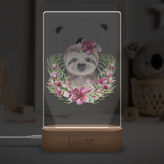 Baby lamp Sloth in flowers