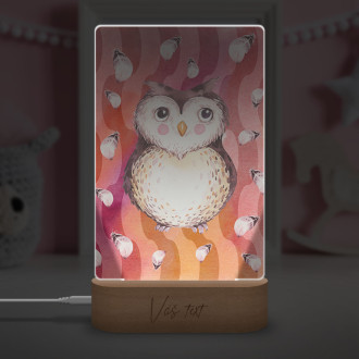 Baby lamp Owl in falling feathers