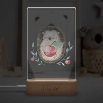 Baby lamp Hedgehog with an apple