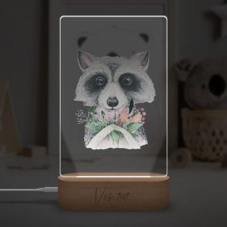Baby lamp Raccoon with flowers