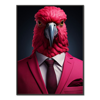 parrot in suit