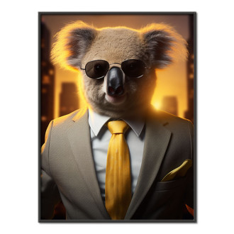 koala wearing suit