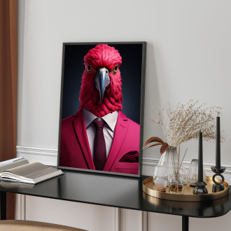 parrot in suit