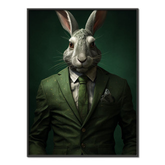 rabbit in green suit