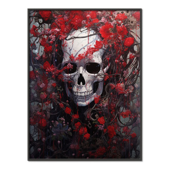 Skull covered in flowers