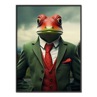 frog dressed in suit