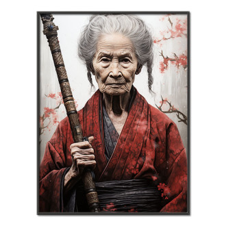old woman samurai with sword