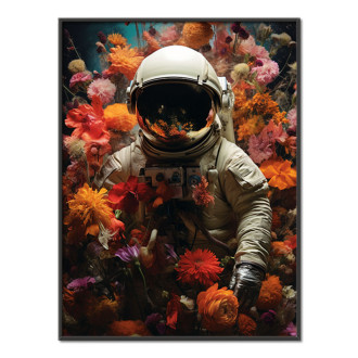 astronaut in floral space