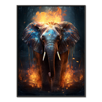 elephant in fire jungle