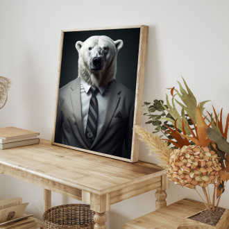 polar bear in business suit and tie