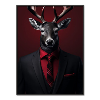 deer in black suit