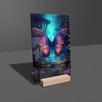 Acrylic glass beautiful dark forest and the colorful butterfly-gigapixel-standard-scale-6
