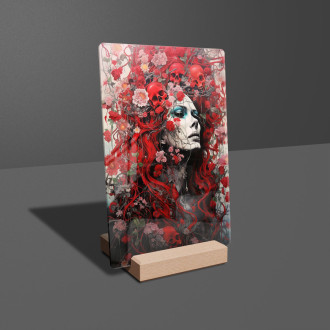Acrylic glass woman covered in flowers