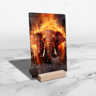 Acrylic glass elephant in fire
