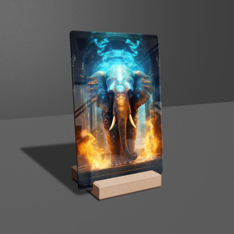 Acrylic glass mystic elephant with fire-gigapixel-standard-scale-6