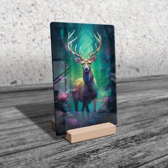 Acrylic glass deer in deep forest