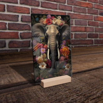 Acrylic glass elephant surrounded by flowers and leaves-gigapixel-standard-scale-6