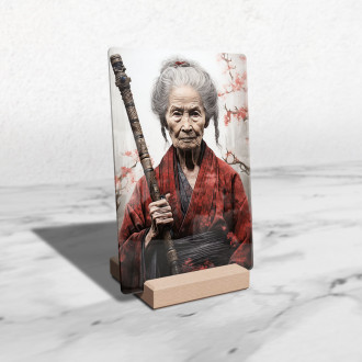 Acrylic glass old woman samurai with sword-gigapixel-standard-scale-6