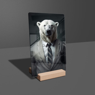 Acrylic glass polar bear in business suit and tie-gigapixel-standard-scale-6