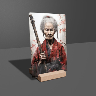 Acrylic glass old woman samurai with sword-gigapixel-standard-scale-6