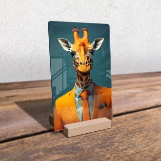 Acrylic glass giraffe in orange business suit and tie-gigapixel-standard-scale-6