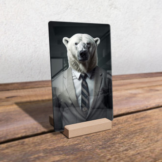 Acrylic glass polar bear in business suit and tie-gigapixel-standard-scale-6