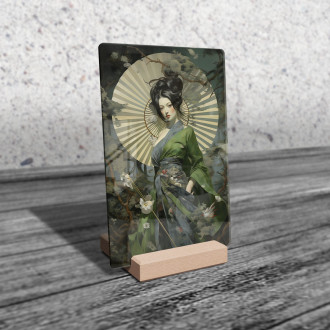 Acrylic glass geisha with fan