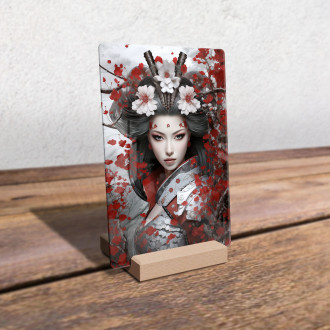 Acrylic glass beautiful samurai girl