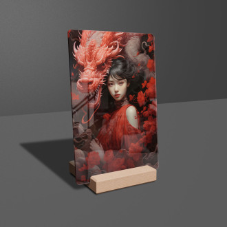 Acrylic glass girl with flowers and dragon-gigapixel-standard-scale-6