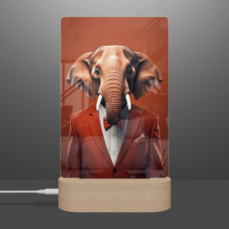 Lamp elephant in orange suit