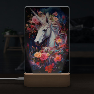 Lamp unicorn with flowers 3