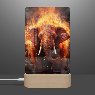 Lamp elephant in fire