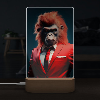 Lamp monkey in red suit