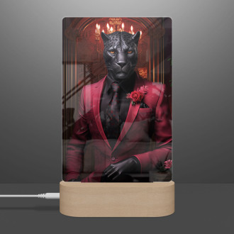 Lamp black panther in red suit
