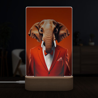 Lamp elephant in orange suit