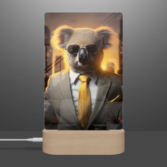 Lamp koala wearing suit