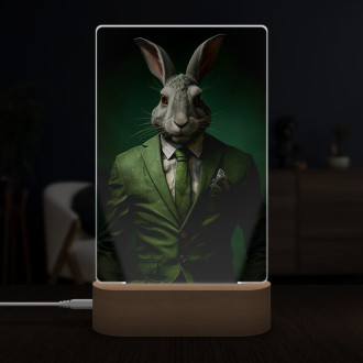 Lamp rabbit in green suit