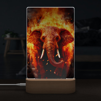 Lamp elephant in fire