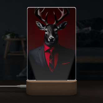 Lamp deer in black suit