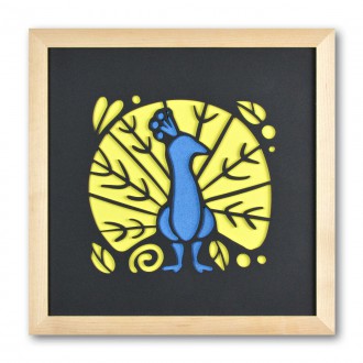 Wall art Peacock with a tail