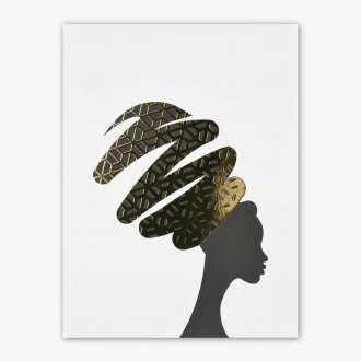 African woman in turban 3D Real Gold Poster