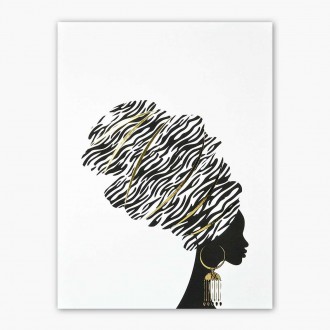 African woman in traditional turban 3D Real Gold Poster