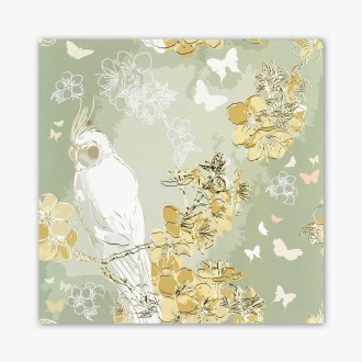 Abstract parrot 3D Real Gold Poster
