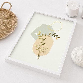 Abstract leaves 3D Real Gold Poster