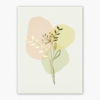 Abstract leaves 3 3D Real Gold Poster