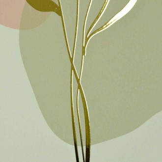 Abstract leaves 3 3D Real Gold Poster