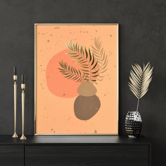 Abstract plants 3D Real Gold Poster