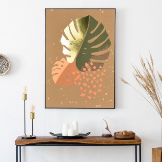 Abstract plants 3 3D Real Gold Poster